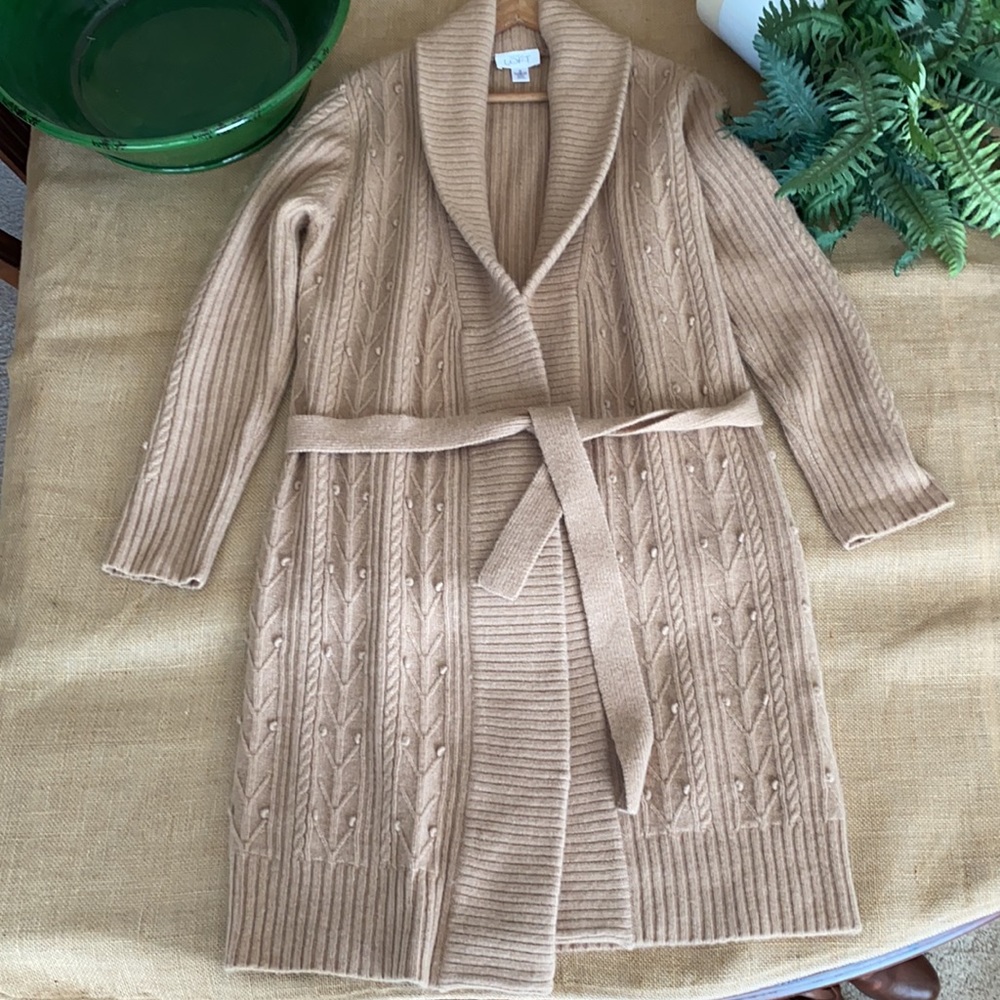 Loft  Long Belted Sweater Cardigan Women’s Medium